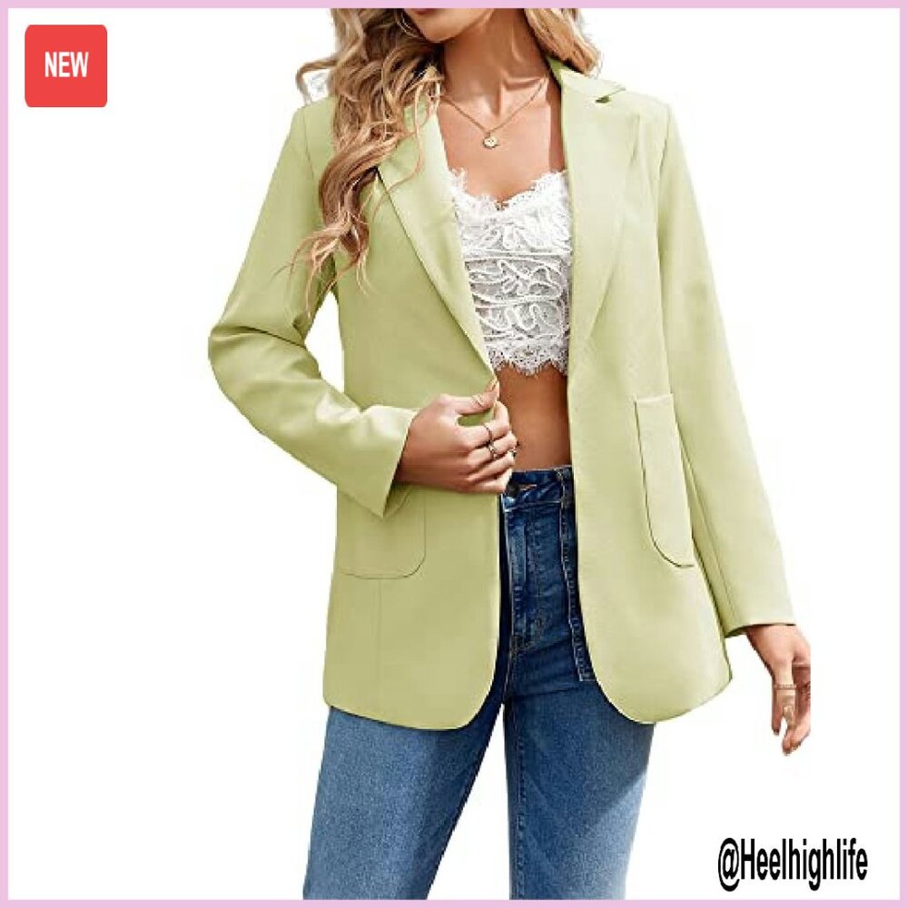 Lightweight Polyester Blazer Lapel Collar Open Fr… - image 4